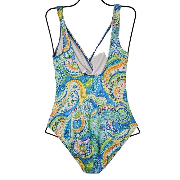 Ralph Lauren  One-Piece Swimsuit Womens Size 6 Carnival Paisley Underwire Beachy - Picture 2 of 14